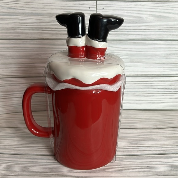 Rae Dunn NEW Red HO HO HO Santa claus Microwave safe Christmas Coffee Mug - Picture 4 of 11